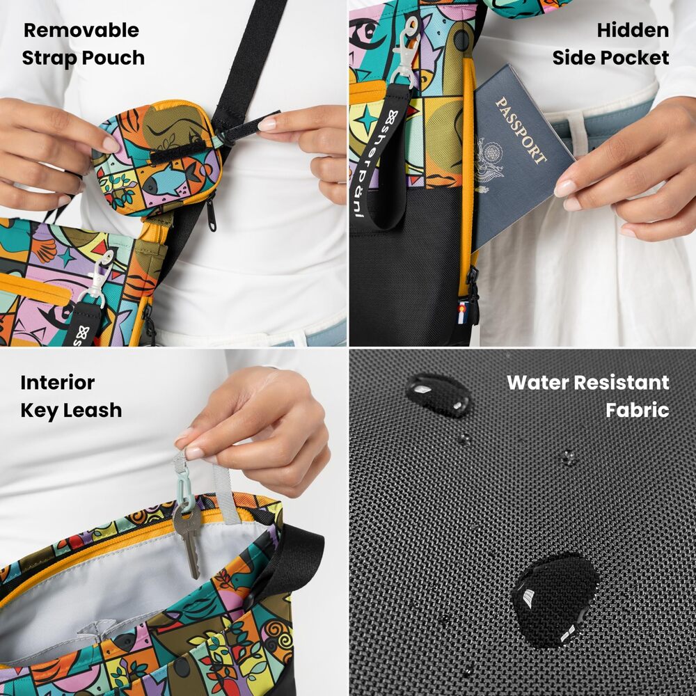 8661 Sadie, Nylon Crossbody Bag, Lightweight Shoulder Bag, Travel Cross - Picture 6 of 8